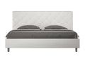 Doucezen 180x200 White Faux Leather Upholstered Bed (No Slatted Base)