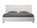Doucezen 180x200 White Faux Leather Upholstered Bed (No Slatted Base)