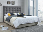 Upholstered headboard - 140 cm - Fabric - Grey - Doucezen