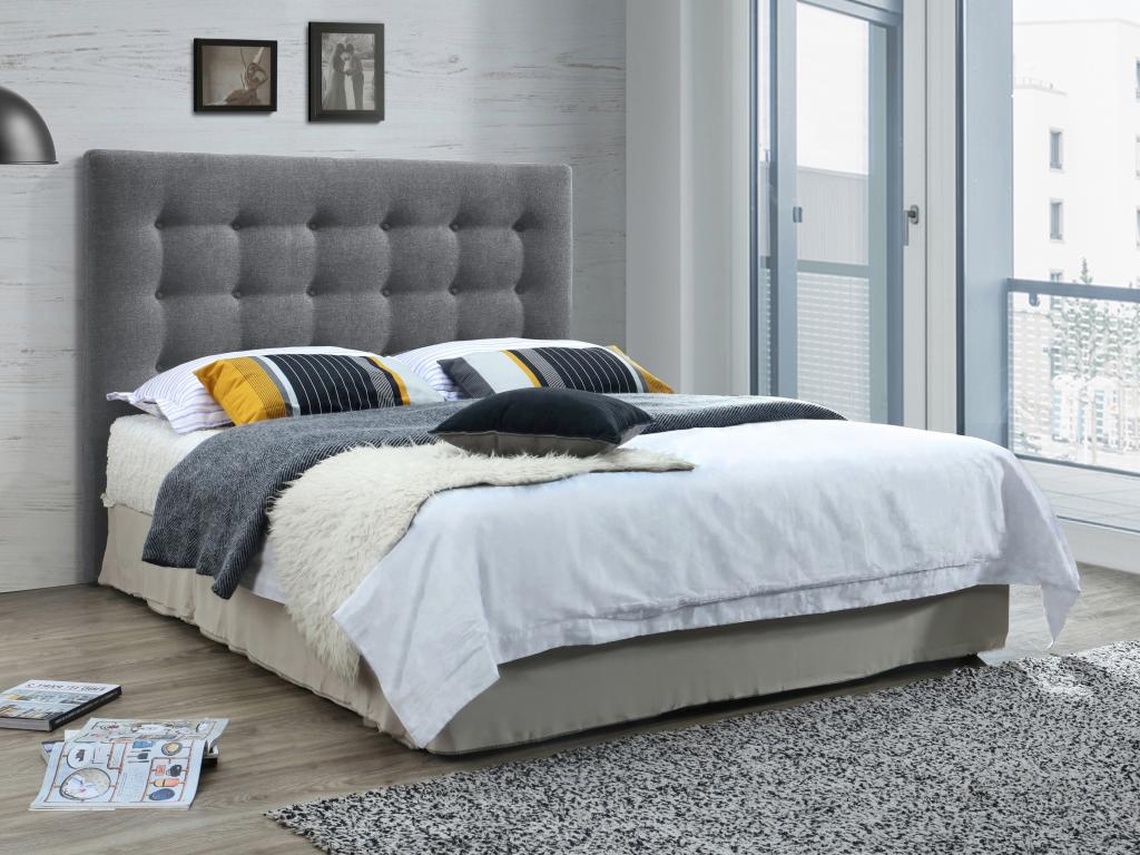 Upholstered headboard - 140 cm - Fabric - Grey - Doucezen