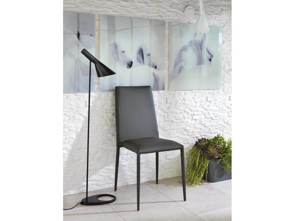 Vertchez - Dark grey eco-leather chair, set of 4