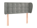 Headboard with wings, light grey, 93x23x78/88 cm, velvet