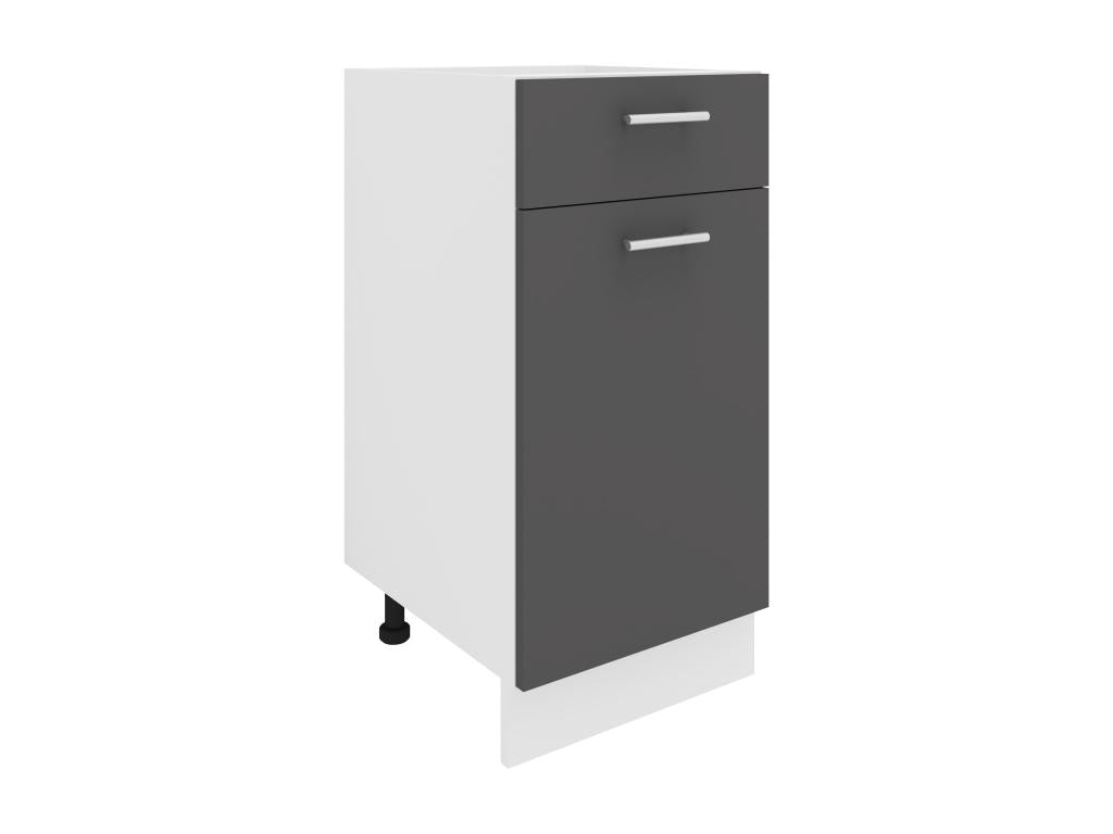 Doucezen Kitchen Cabinet, 40cm Wide, Drawer, Esilo Kitchen Base Unit, White/Anthracite