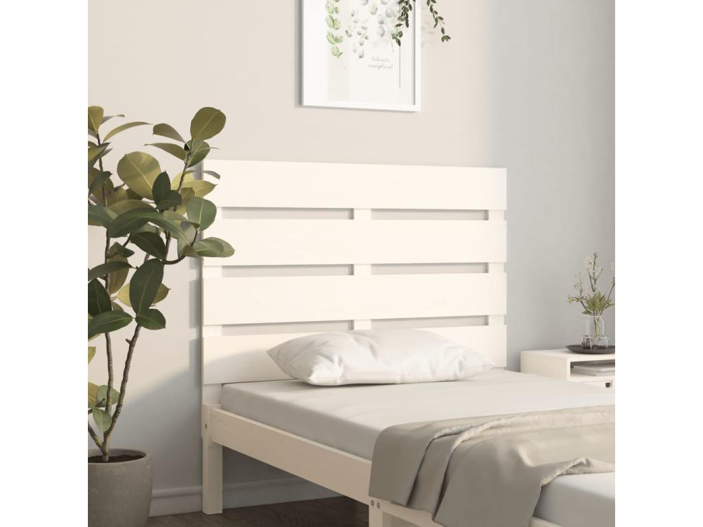 White headboard 75x3x80 cm Solid pine wood