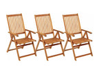 3-piece folding garden chairs with cushions, Doucezen wood, 29