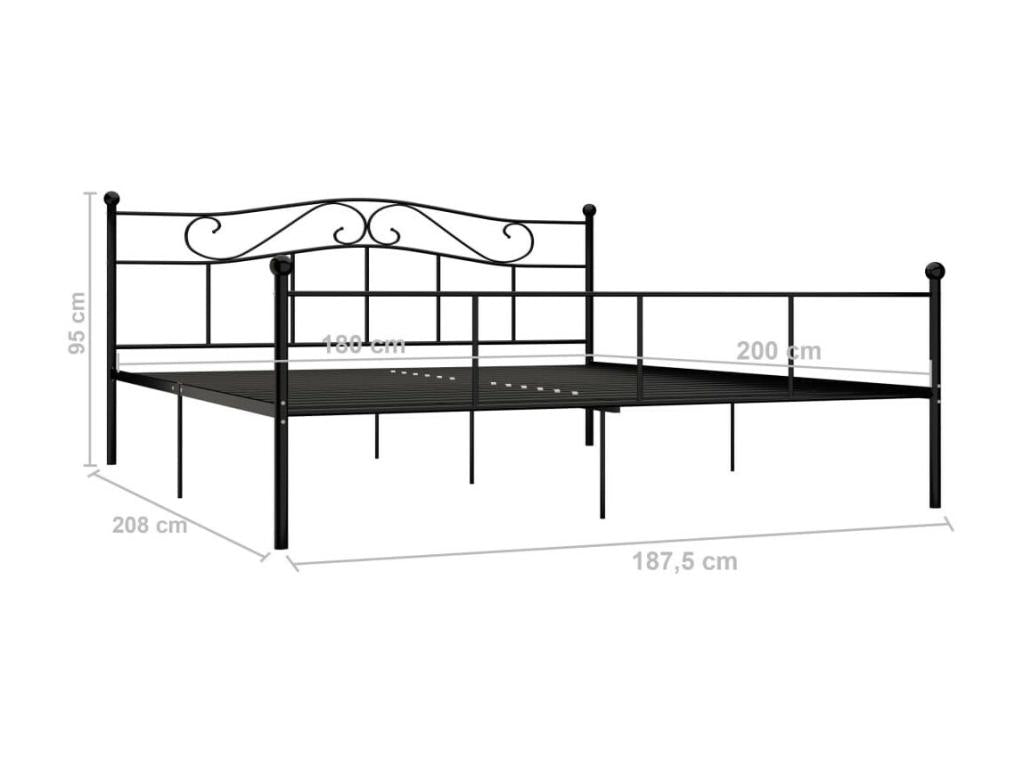Black Metal Bed 180x200 5