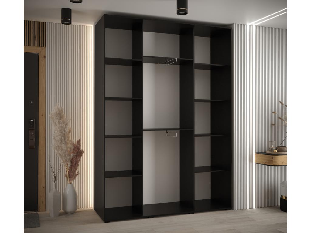 Doucezen 8 Sliding Door Wardrobe 235.2/170/45 3 Doors Black/White/Black