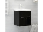 Black Chipboard Vanity Unit with Integrated Sink