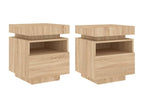 Bedside cabinets with Doucezenères LED lighting, 2 pieces, oak finish