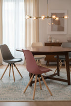 Set of 2 Doucezen Nordic Style Red Dining Chairs, 54 cm x 49 cm x 84 cm