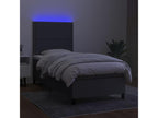Doucezen bed base and mattress with LED lighting, dark grey, 100x200 cm