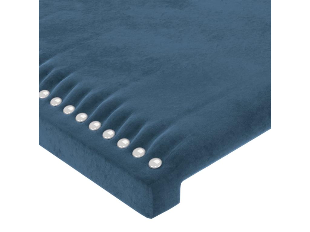 4-piece headboard set, dark blue, 100x5x78/88 cm, velvet