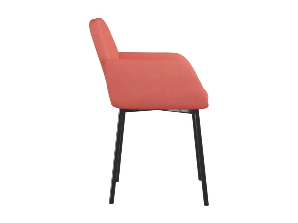 Set of 2 Pink Velvet Dining Chairs