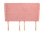 Headboard with wings, Pink, 147x23x118/128 cm, Velvet