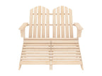 Doucezen 2-seater garden chair and fir wood footrest