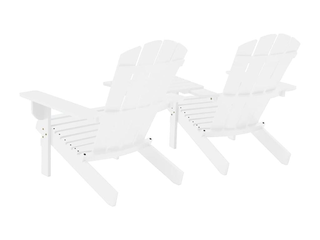 Doucezen garden chairs with table, white fir wood