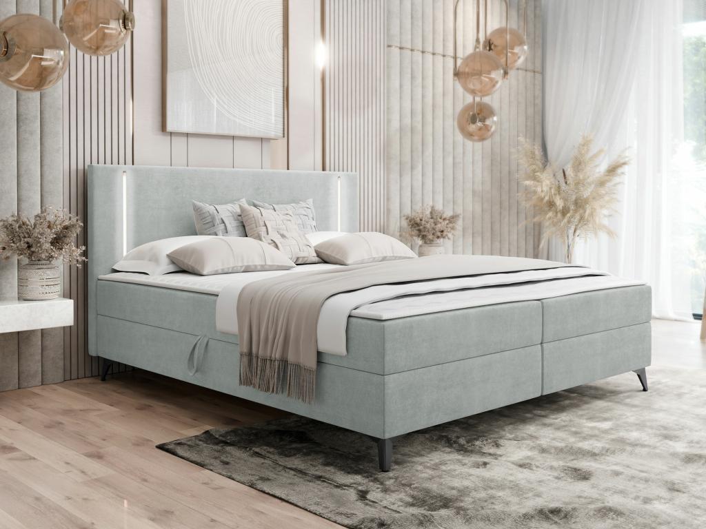 Doucezen 147 Continental Bed, Double Continental Grey, 140x200cm, Upholstery 145x207cm