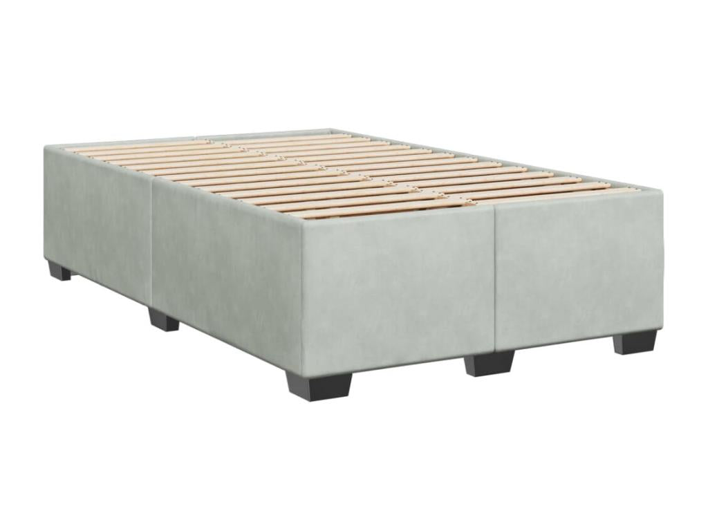 Doucezen bed base and mattress, light grey, 120x200cm, velvet