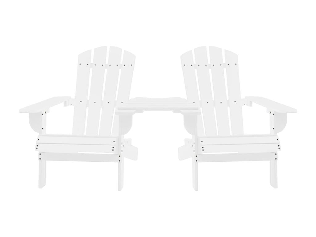 Doucezen garden chairs with table, white fir wood
