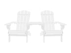 Doucezen garden chairs with table, white fir wood