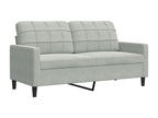 3-piece sofa set with cushions, light grey velvet