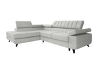 Doucezen 207 Grey Corner Sofa with Sleeping Function and Bedding Box, 264x203x73cm
