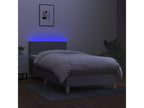 Doucezen bed base with mattress and LED, light grey, 90x200cm