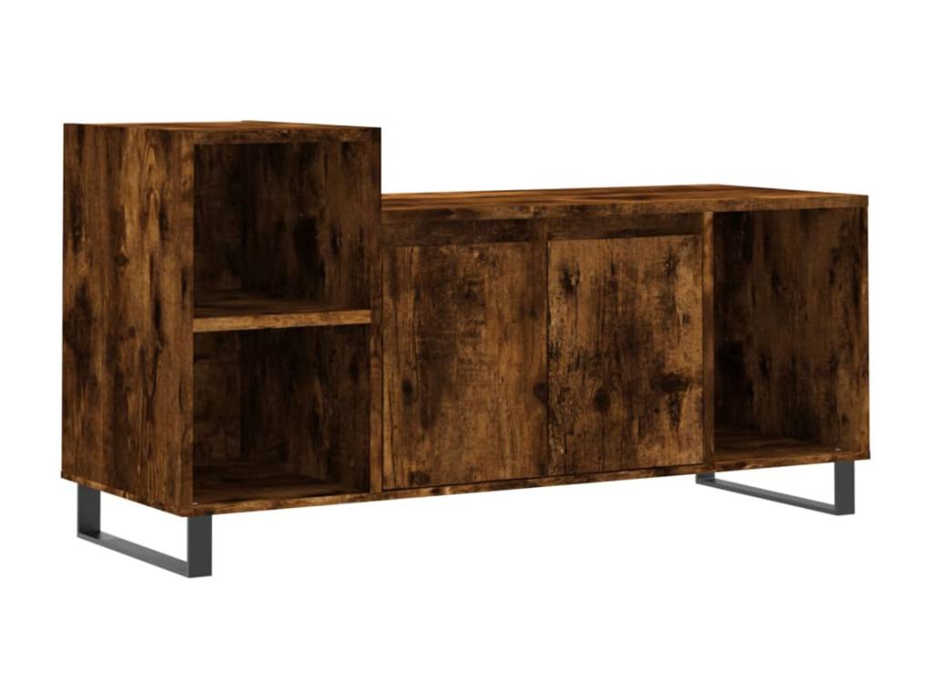 Smoked oak TV stand 100x35x55 cm Engineered wood