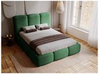 Upholstered bed with storage - 200x200 - double bed - velvet - green - Bubble