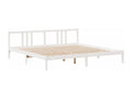 White 200x200 cm solid pine wood bookcase bed without mattress