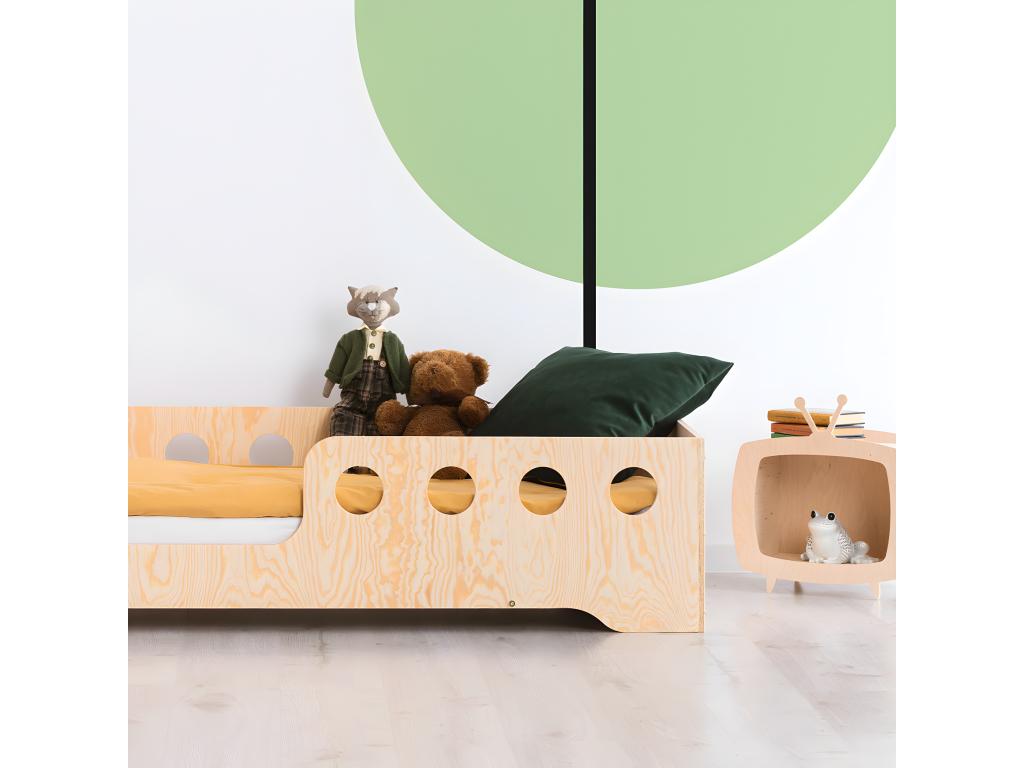 70x140 bed, left-hand entrance, slatted base included, Doucezen Wood