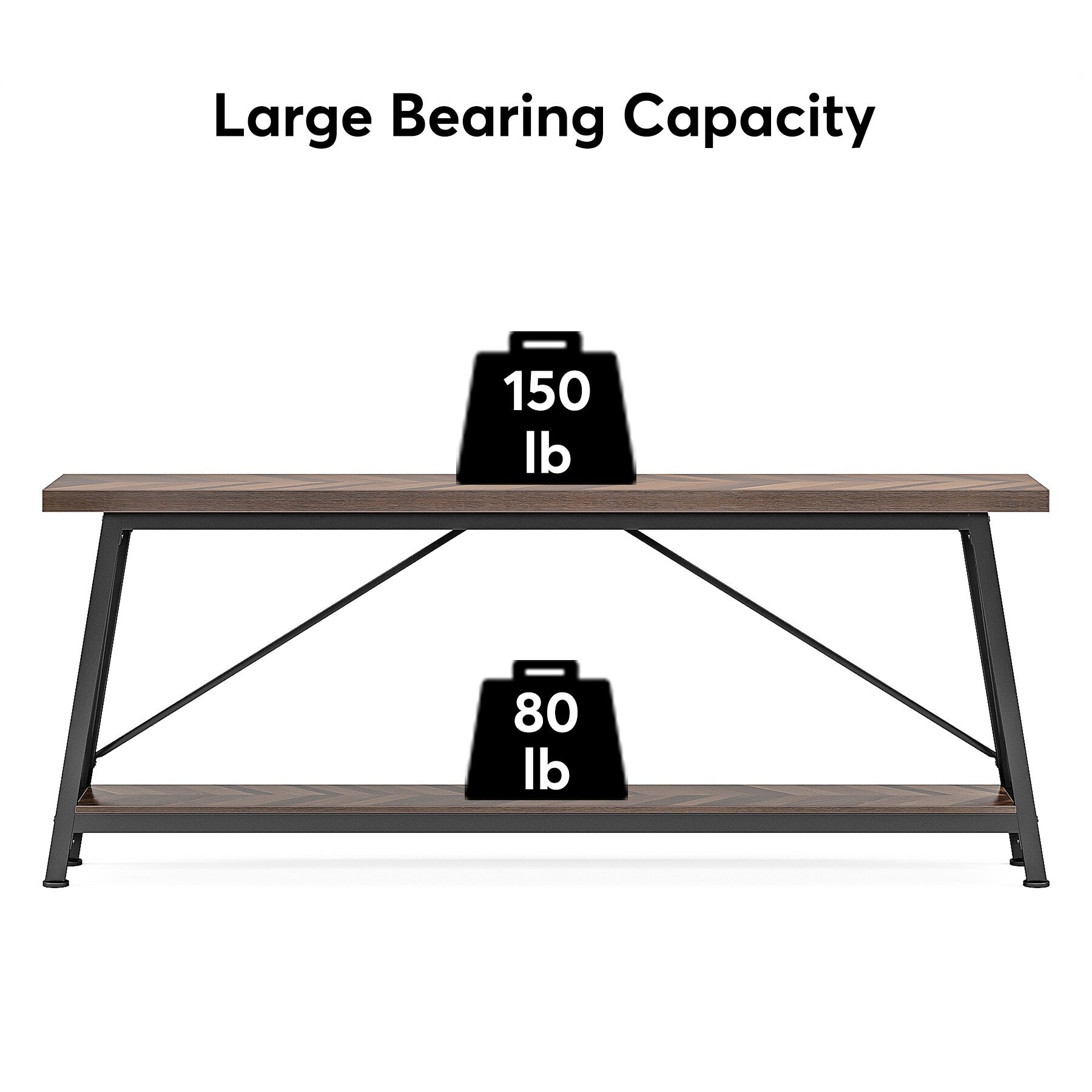 70.9 Inch Extra Long Sofa Table, Industrial Entry Console Table