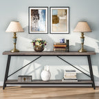 70.9 Inch Extra Long Sofa Table, Industrial Entry Console Table