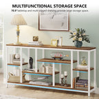 70.9 inch Console Sofa Table with Storage, 3-Tier Entryway Table for Hallway