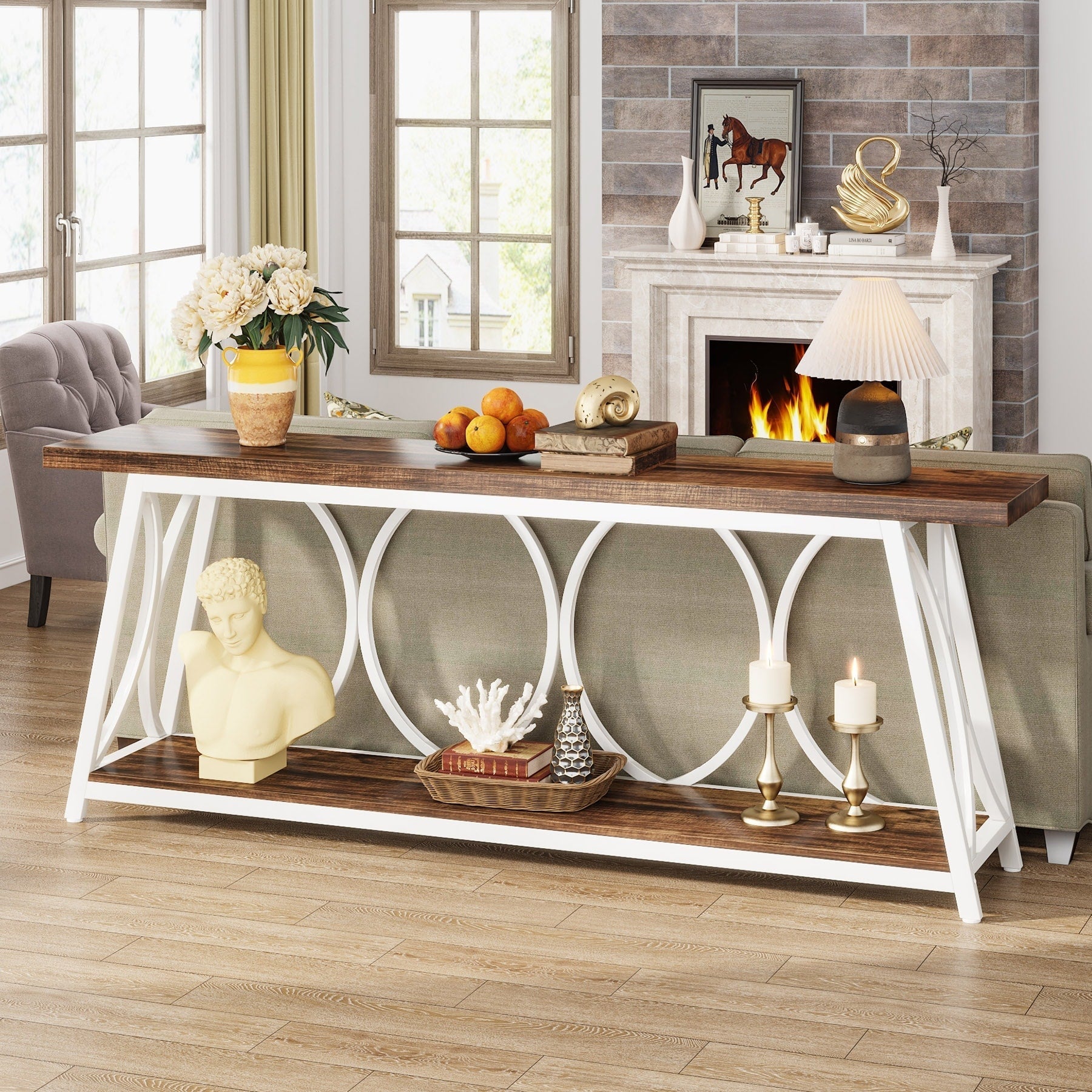 70.9 inch Extra Long Console Table Sofa Accent Table for Living Room
