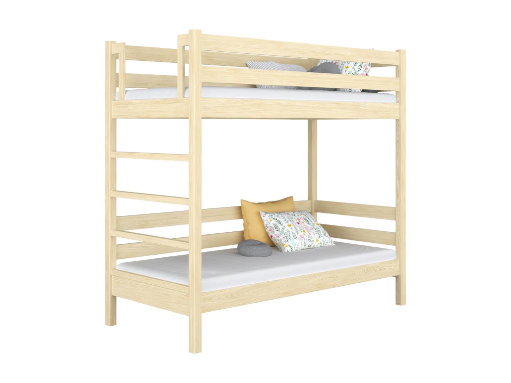 N03 Light Pine Wooden Bunk Bed 100x180