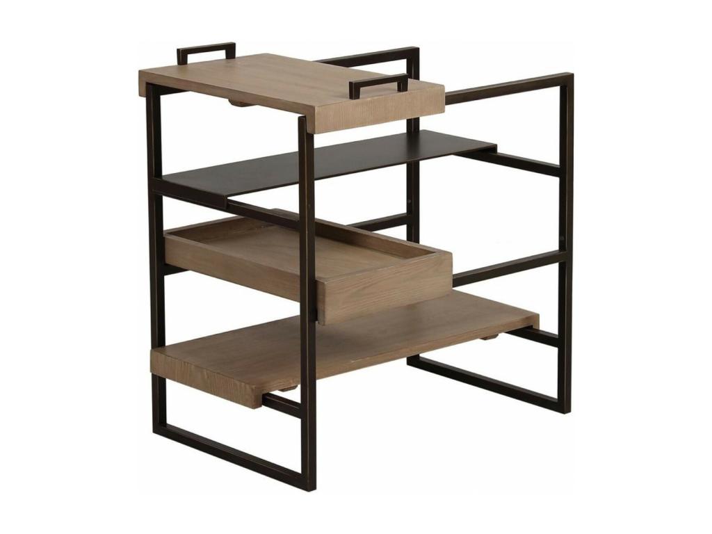 Brown Wooden Side Table with Removable Tray - Doucezen