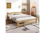 Solid Wood and Doucezen Bed - 140x200 cm - With Headboard and Doucezen Slatted Base - Natural