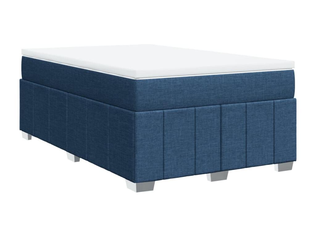 Doucezen bed base with blue mattress 120x200 cm fabric