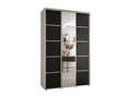 Doucezen 5 Sliding Door Wardrobe 235.2/160/60 3 Doors White/Black/Silver