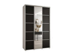 Doucezen 5 Sliding Door Wardrobe 235.2/160/60 3 Doors White/Black/Silver