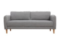 Doucezen 3-seater Scandinavian sofa in light grey fabric and light wood
