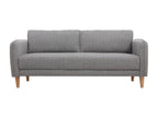 Doucezen 3-seater Scandinavian sofa in light grey fabric and light wood
