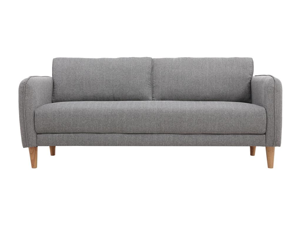 Doucezen 3-seater Scandinavian sofa in light grey fabric and light wood