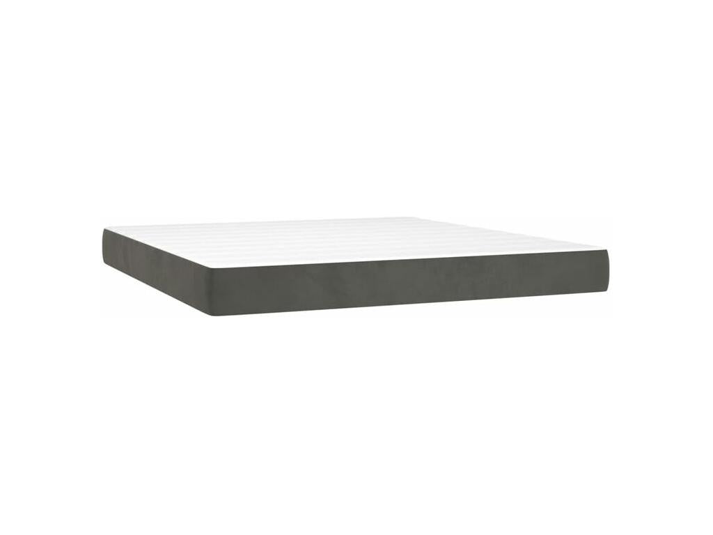 Doucezen bed base and mattress, dark grey, 180x200 cm, velvet