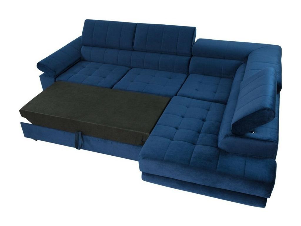 Doucezen 207 Grey Corner Sofa with Sleeping Function and Bedding Box, 264x203x73cm