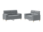 2-piece sofa set with light grey fabric cushions