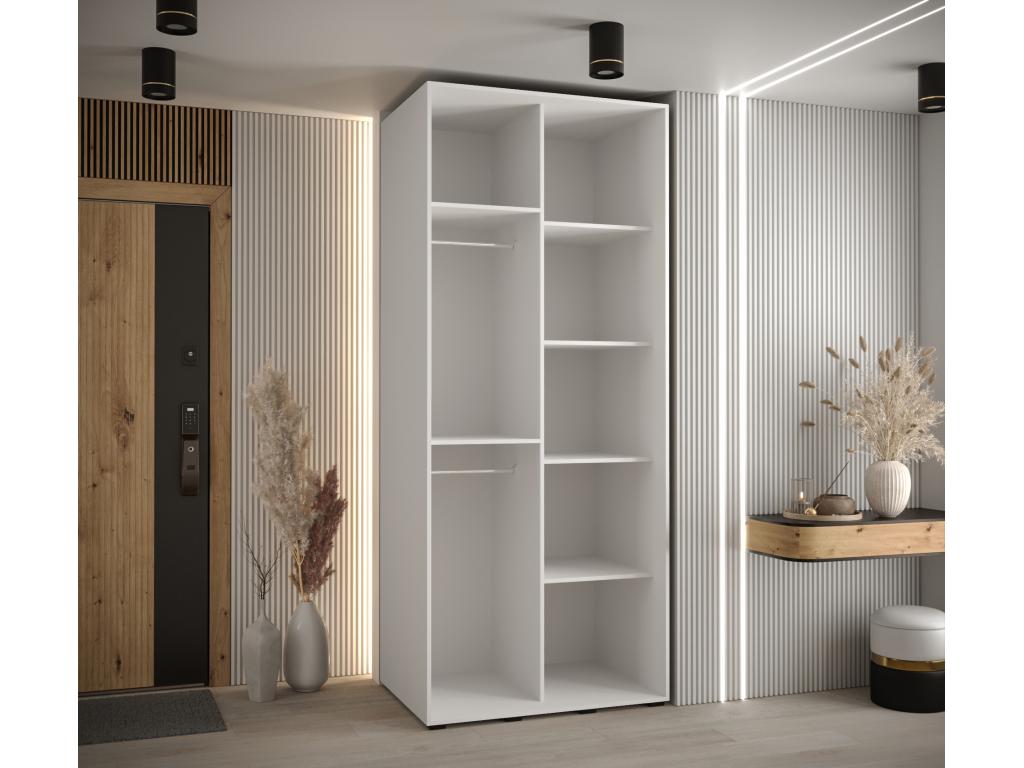 Doucezen 7 Sliding Door Wardrobe 235.2/120/60 2 Doors White/White/Gold