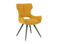 180° swivel chair in yellow fabric with black metal legs – Doucezen