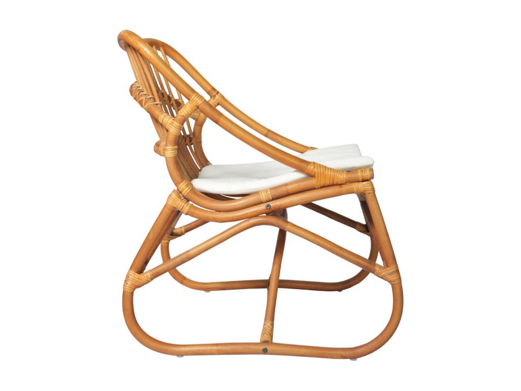 Light brown linen rattan chair